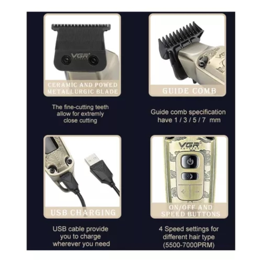 Miniatura 6 de Maquina Patillera Corte De Pelo Vgr 901